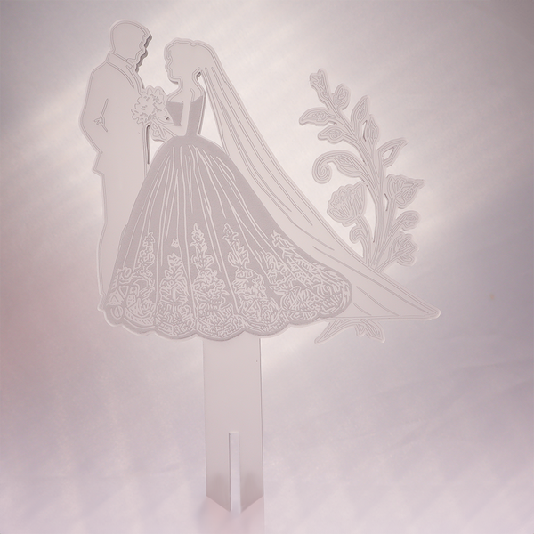 Krystalklar Frostet Elegance – Smukke Akryltoppers til Perfekte Bryllupskager