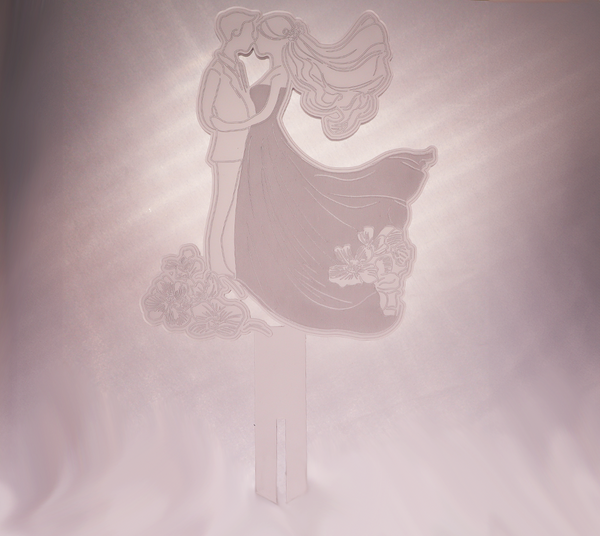 "Kærlighed Stråler Igennem" Mat Akryl Bryllupskage Topper – Det Ultimative Romantiske Minde til et Drømmebryllup