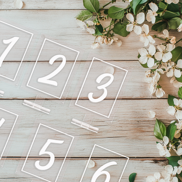 Klassiske Enkle Gennemsigtige Akryl Bryllupsbordnumre: Forfinet Elegance